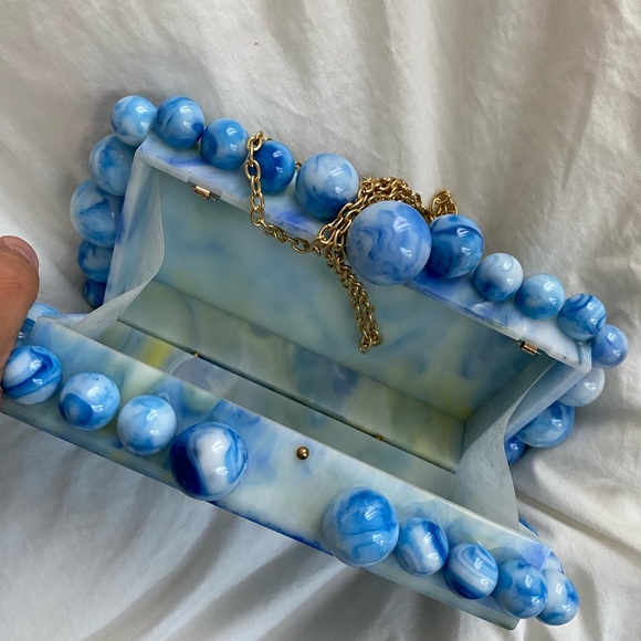 BLUE MARBLE ACRYLIC EOS BUBBLE CLUTCH CULT Gaia look alike